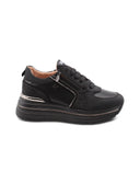 Sneaker nera platform con strass donna