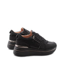Sneaker nera platform con strass donna