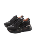 Sneaker nera platform con strass donna