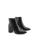 Stivaletto nero con borchie da donna