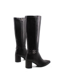 Stivale alto a punta con fibbie da donn