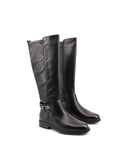 Stivale nero alto con zip da donna