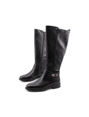 Stivale nero alto con zip da donna
