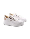 Sneaker platform con dettagli oro donna
