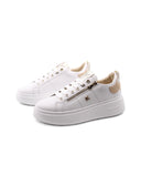 Sneaker platform con dettagli oro donna