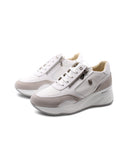 Sneaker zeppa con dettagli in suede