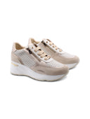 Sneaker zeppa con con doppia zip donna