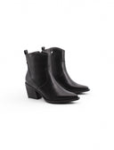 Stivaletto texano nero con zip laterale