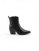 Stivaletto texano nero con zip laterale