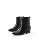 Stivaletto texano nero con zip laterale