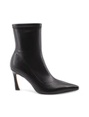 Tronchetto nero a punta con tacco alto