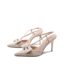 Slingback con fiocco e tacco a spillo