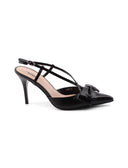 Slingback con fiocco e tacco a spillo