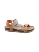 Sandalo multicolor in pelle scamosciata