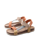 Sandalo multicolor in pelle scamosciata