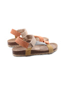 Sandalo multicolor in pelle scamosciata