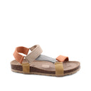 Sandalo multicolor in pelle scamosciata