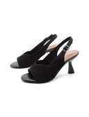 Décolleté slingback open toe in maglia