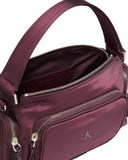 Borsa a spalla in satin e nylon donna