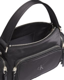 Borsa a spalla in satin e nylon donna