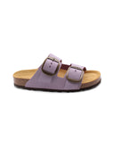 Ciabatta a doppia fascia in pelle donna