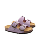 Ciabatta a doppia fascia in pelle donna