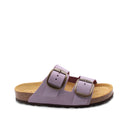 Ciabatta a doppia fascia in pelle donna
