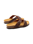 Ciabatta in pelle con fibbie da donna