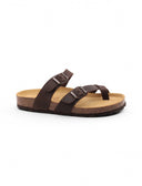 Ciabatta in pelle con fibbie da donna