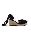 Sandalo in corda con zeppa donna