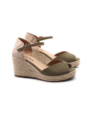 Sandalo in corda con zeppa donna