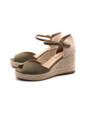 Sandalo in corda con zeppa donna