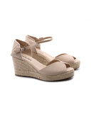 Sandalo in corda con zeppa donna