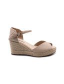 Sandalo in corda con zeppa donna