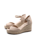 Sandalo in corda con zeppa donna