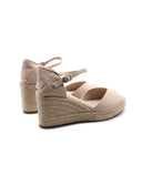 Sandalo in corda con zeppa donna