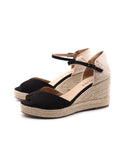 Sandalo in corda con zeppa donna