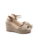 Sandalo in corda con zeppa donna