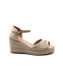 Sandalo in corda con zeppa donna