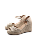 Sandalo in corda con zeppa donna