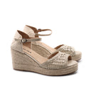 Sandalo in corda con zeppa donna