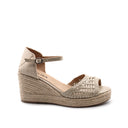 Sandalo in corda con zeppa donna