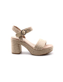 Sandalo in corda con tacco alto donna