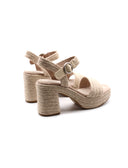 Sandalo in corda con tacco alto donna