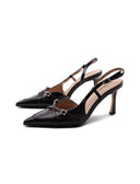 Décolleté slingback in vernice da donna