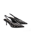 Décolleté slingback con borchie donna