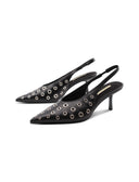 Décolleté slingback con borchie donna