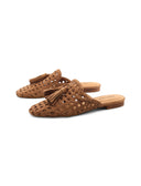 Mules scamosciata con nappine da donna