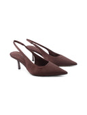 Décolleté slingback in raso da donna