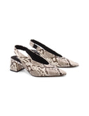Décolleté slingback con stampa pitone